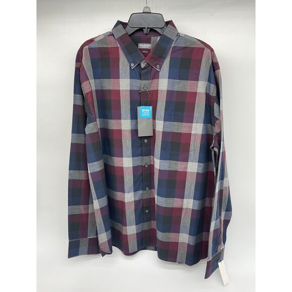 Van Heusen Men’s Never Tuck Long Sleeve Button-Down Shirt – Size 18–18.5 - Picture 1 of 8